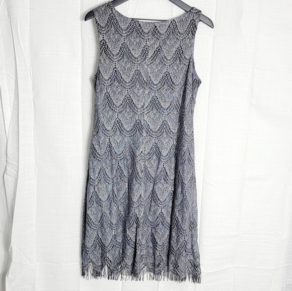 S.L. Fashions Metallic Thread Lace Crochet Women's Party Dress Size M - Picture 9 of 9